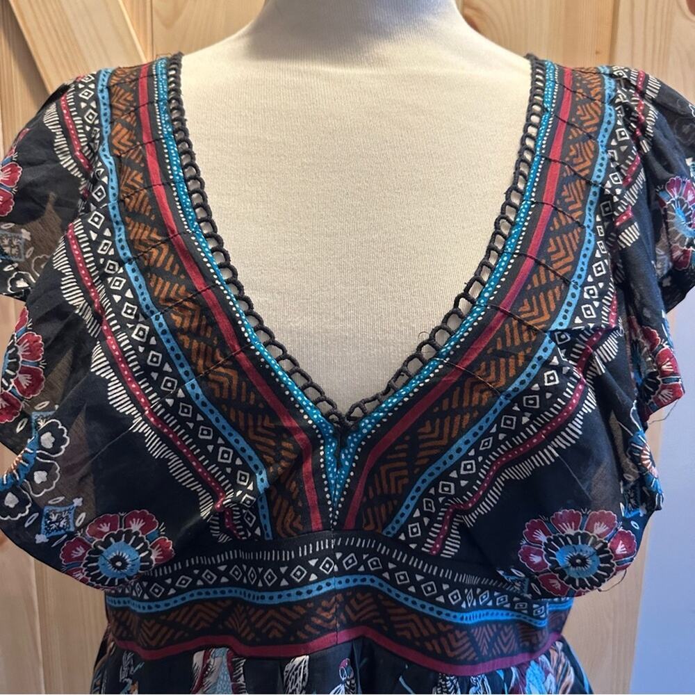 Anthropologie Vneck Plunge Leopard Butterfly Dress - Picture 8 of 13